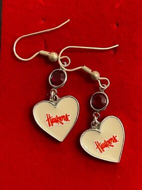 Nebraska cornhuskers heart Drop Dangle Earrings
